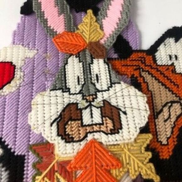 vintage halloween plastic canvas looney tunes bugs bunny daffy duck sylvester - Picture 5 of 8